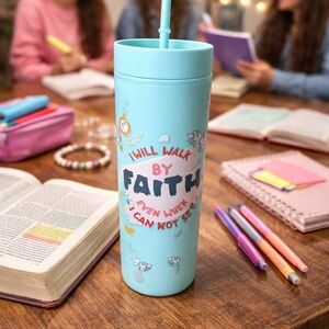 Inspirational Blue Water Bottle